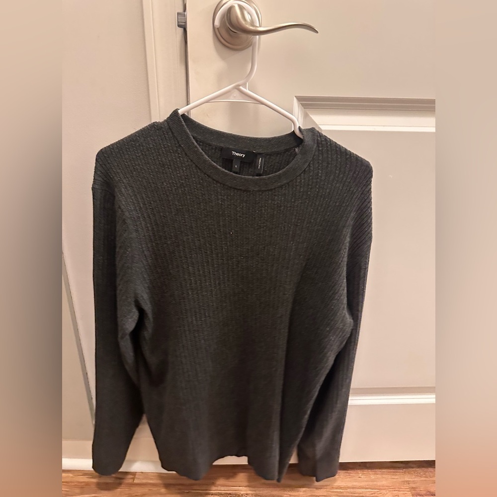 Theory Riland Cable Sweater (Grey - Large)